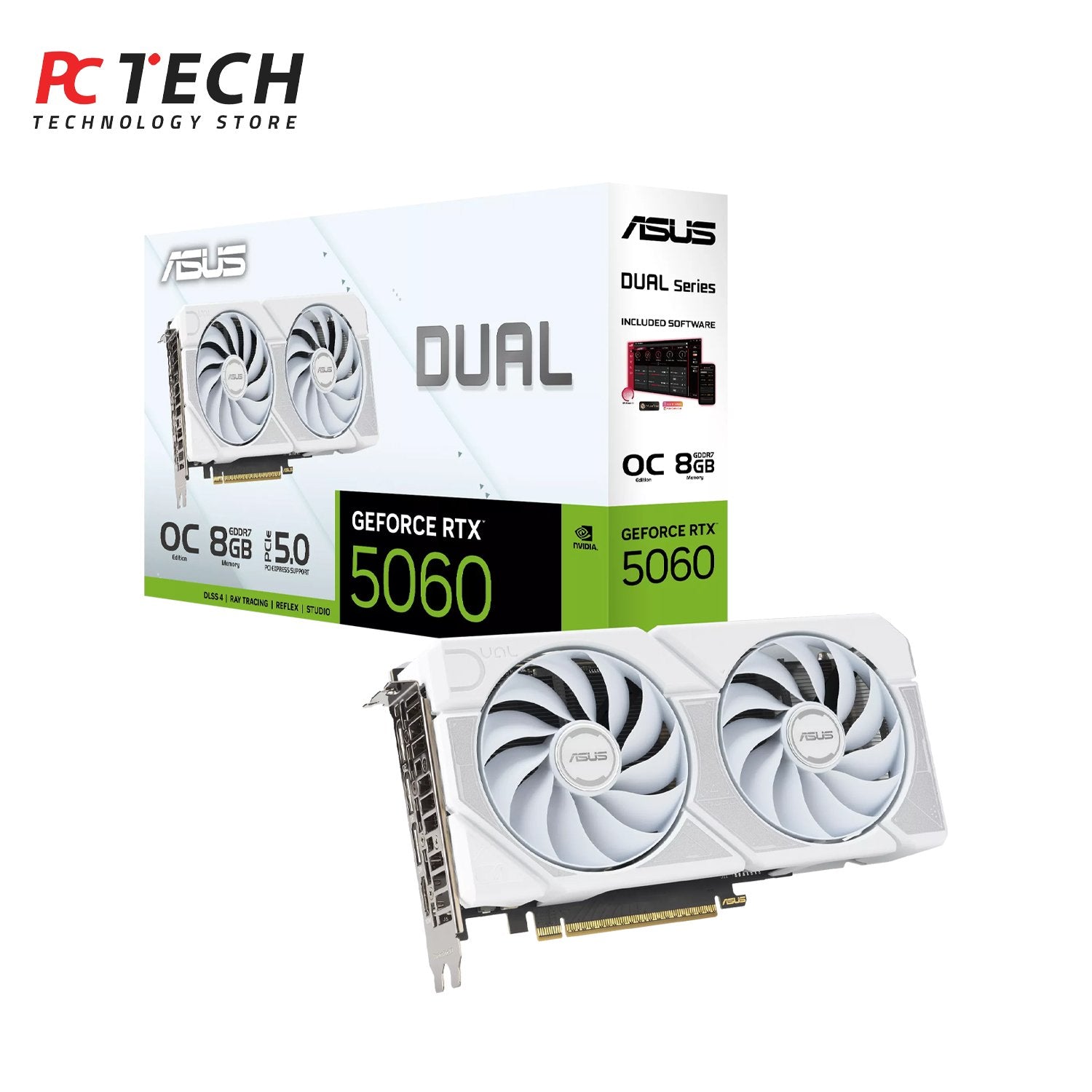 ASUS Dual GeForce RTX™ 5060 White OC Edition 8GB GDDR7